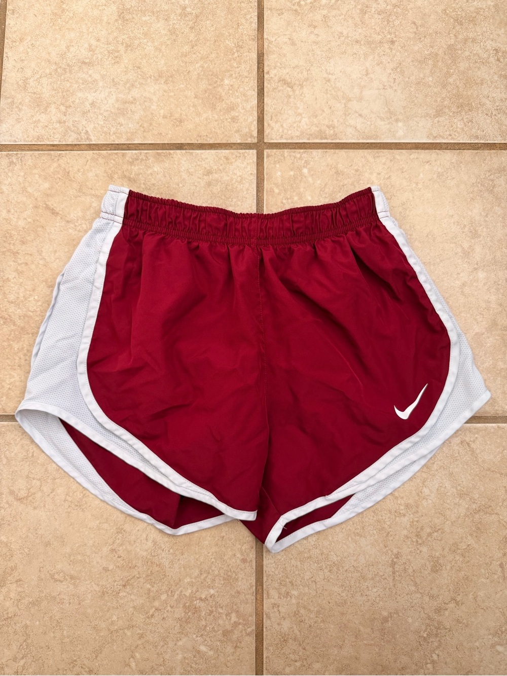 EUC Nike Dri-FIT Red & White Running Shorts